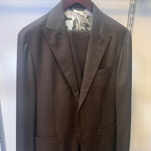 Coppley Men’s Custom Suit – Brown Flannel Wool, Vitale Barberis Canonico Fabric